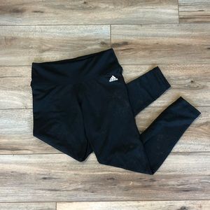 Adidas leggings- black with embossed flowers